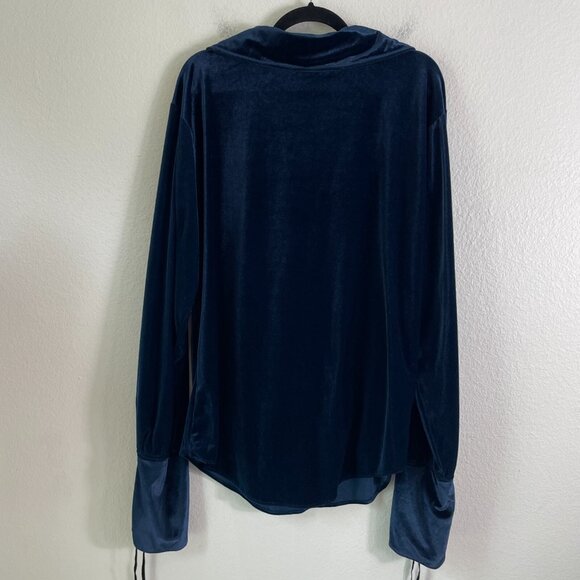 Lip Service Womens Large Top Velvet Lace Up Long Sleeve Y2K Vintage Goth - Picture 11 of 13